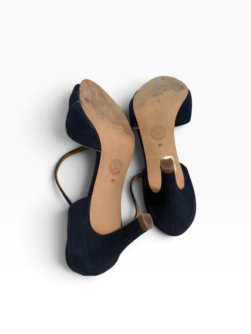 EMMA GO PHOEBE SUEDE BLUE & GOLD SHOES - Picture 5 of 7